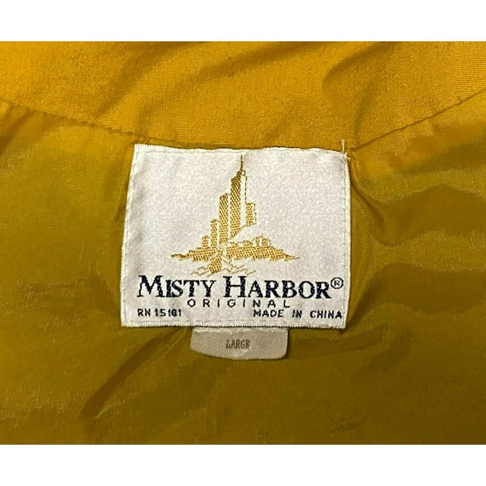 Vintage Misty Harbor Coat Jacket Womens Large L Black Yellow Lining Classic - Picture 9 of 11